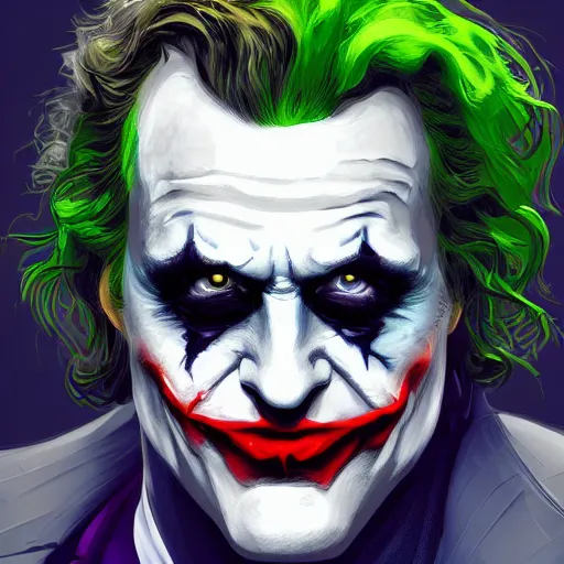 Image similar to the joker as batman, digital painting, amazing detail, artstation, cgsociety