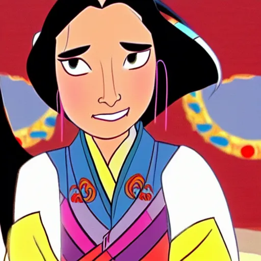 Prompt: movie still of sheryl sandberg in mulan