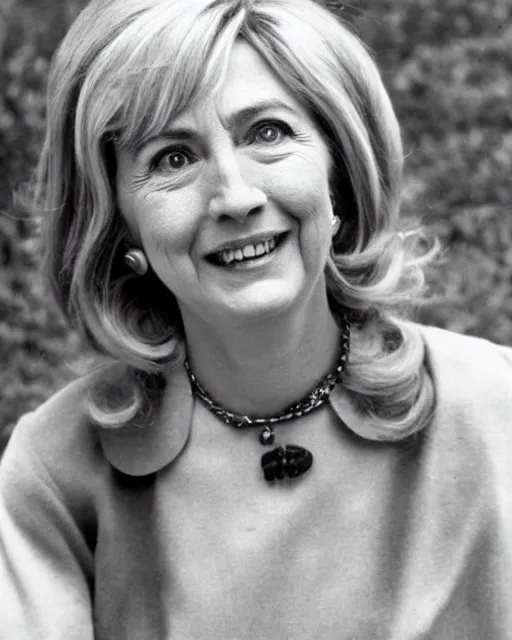 Image similar to a portrait of a 1 9 6 0 s hippie looking like hillary clinton