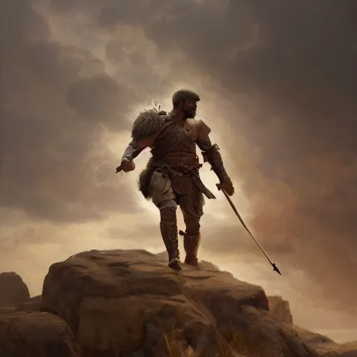 Prompt: a dramatic epic ethereal portrait of a Punic Wars soldier, full body with dynamic pose, male, detailed face, cinematic lighting, highly detailed oil on canvas painting by Greg Rutkowski, winning-award digital art trending on Artstation H 1024 W 832