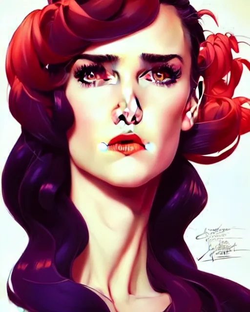 Prompt: a pin up and beautiful fashion charming dreamlke jennifer connelly, symmetrical face symmetrical eyes, character art, art by artgerm lau and wlop and and ilya kuvshinov and john singer sargent, joshua middleton comic art, frostbite 3 engine