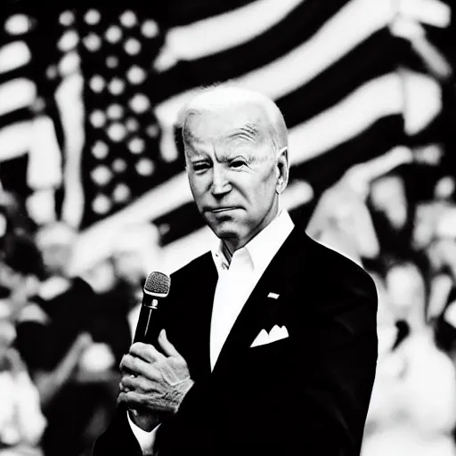 Prompt: “ joe biden trapped in a black and white picture of the july 4 th ball ”