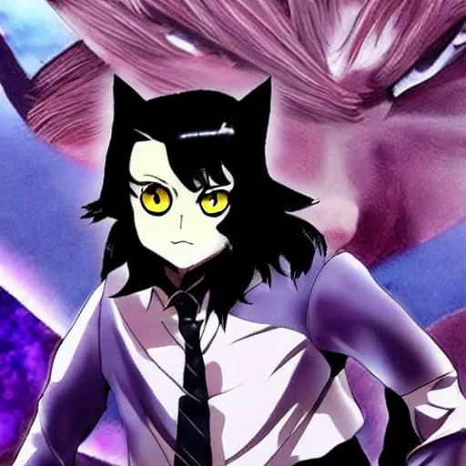 Prompt: tommy wiseau as an anime catgirl