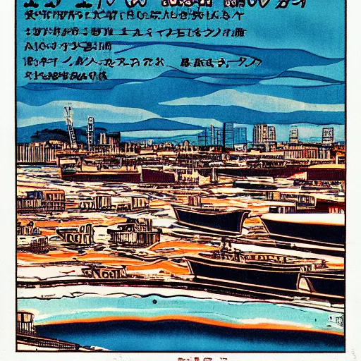 Image similar to the sky above the port was the color of television, tuned to a dead channel. chiba in the style of production i. g.