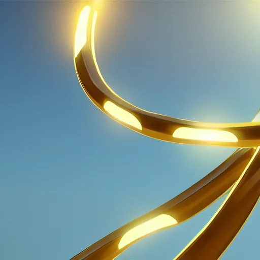 Image similar to glowing golden infinity symbol unreal engine