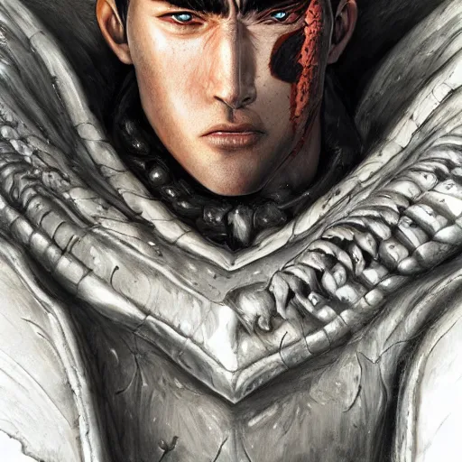 Prompt: photorealistic portrait of guts from berserk extremely detailed, made by wlop and maxwell boas