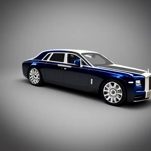 Image similar to a rolls - royce made by lamborghini. 3 d rendering. cinema 4 d.
