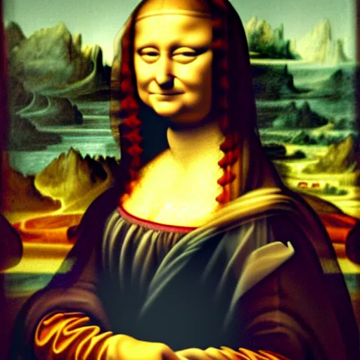 Image similar to a beautiful painting of donald trump pretending to be mona lisa, by leonardo da vinci, ultra - detailed, 8 k