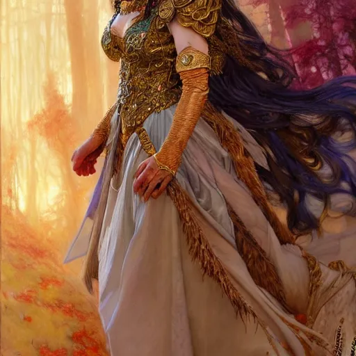 Image similar to highly detailed full body portrait of a enchanted wolf in the form of a beautiful young princess. d & d, art by donato giancola and ruan jia and carl larsson and magali villeneuve. trending on artstation, intricate details, energetic composition, golden ratio, concept art, illustration, elegant art