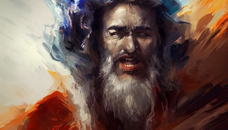 Image similar to concept art of god by jama jurabaev, cinematic shot, trending on artstation, high quality, brush stroke