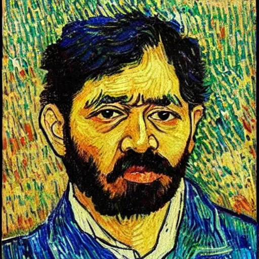 Image similar to mujib in the style of van gogh