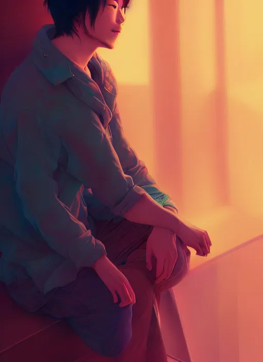 Prompt: handsome satoru gojo, half body shot, path traced, highly detailed, high quality, digital painting, alena aenami, lilia alvarado, shinji aramaki, karol bak, alphonse mucha, tom bagshaw