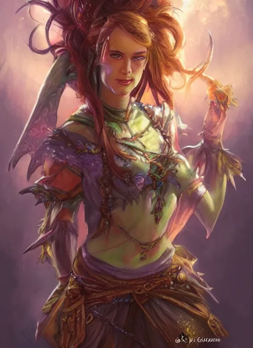 Prompt: fairy, ultra detailed fantasy, dndbeyond, bright, colourful, realistic, dnd character portrait, full body, pathfinder, pinterest, art by ralph horsley, dnd, rpg, lotr game design fanart by concept art, behance hd, artstation, deviantart, hdr render in unreal engine 5