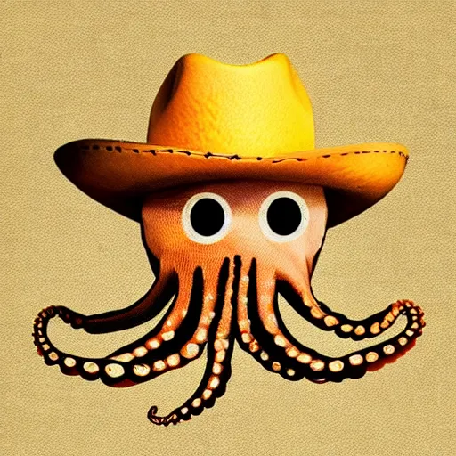 Prompt: octopus in a cowboy hat