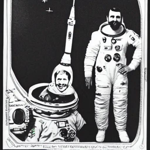 Prompt: Theodor Herzl as an astronaut in space