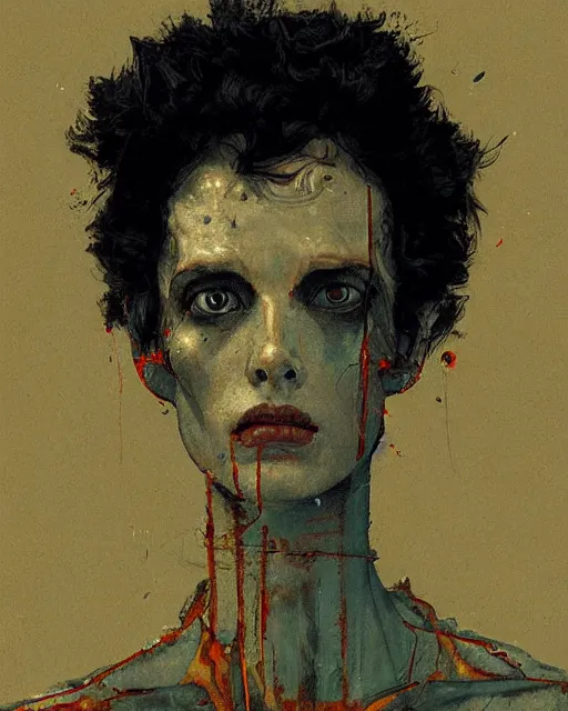 Image similar to portrait of a hive mind by greg rutkowski in the style of egon schiele