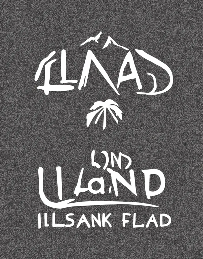 Prompt: island black and white drawing logo