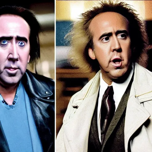 Image similar to nicolas cage is doc brown