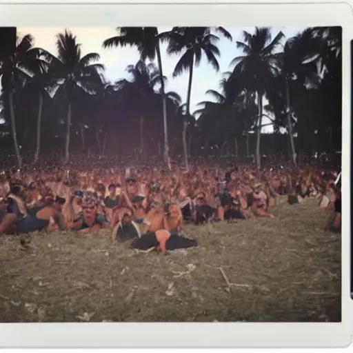 Prompt: Polaroid photos of the Fyre Festival, 4K, award winning G