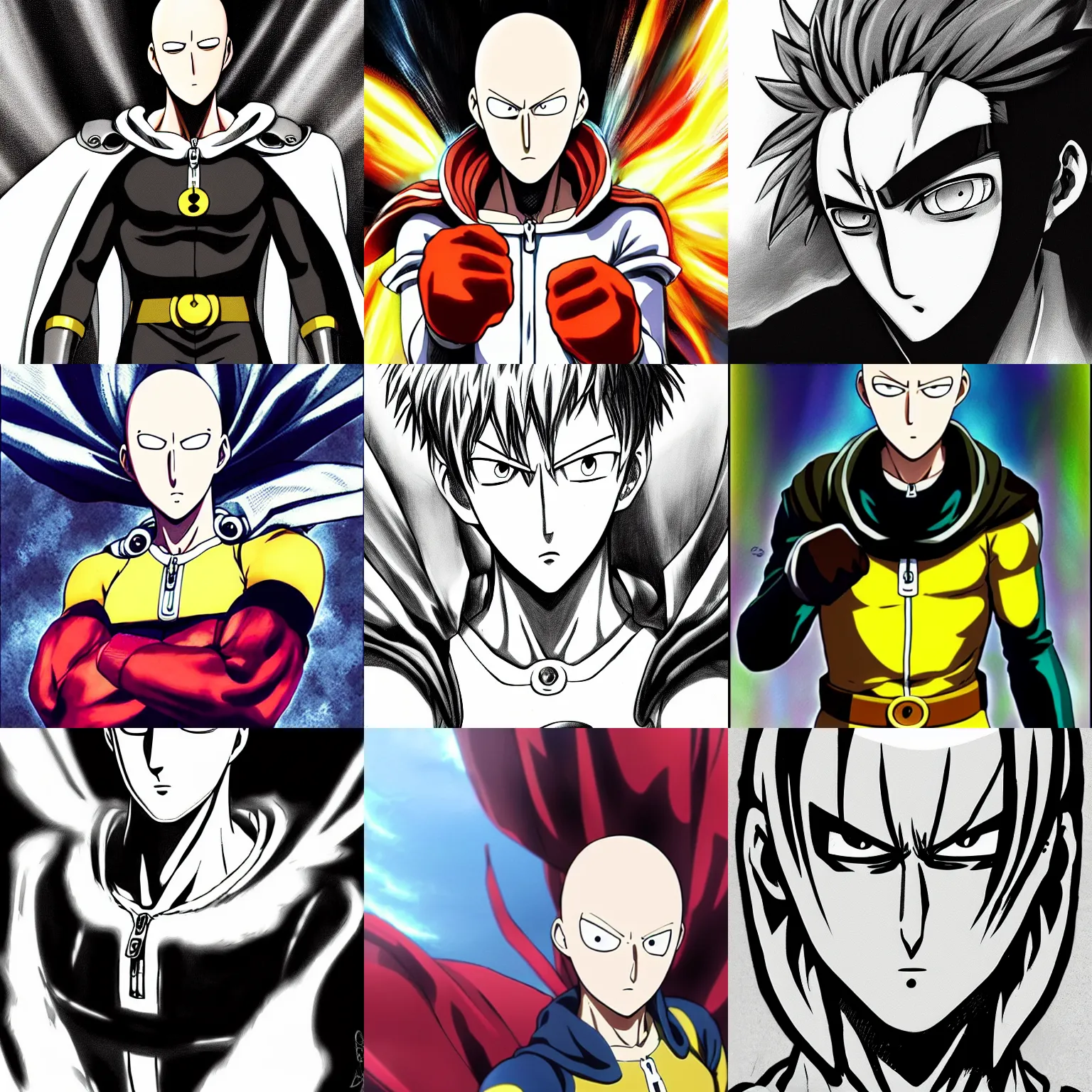 Prompt: One Punch Man, anime, portrait