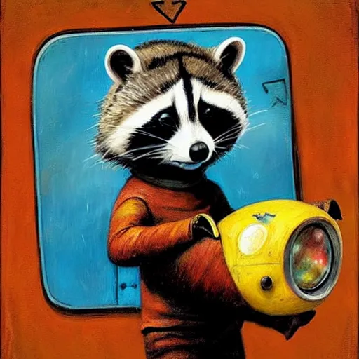 Image similar to astronaut racoon holding a sign that says hello by esao andrews