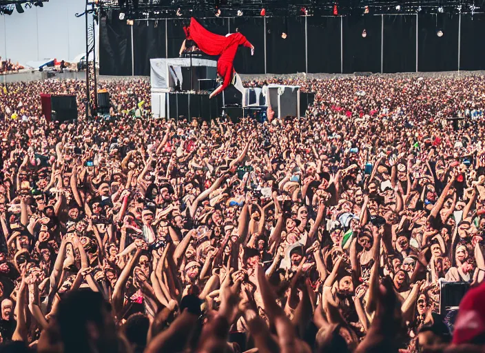 Image similar to photo still of jesus christ on stage at vans warped tour!!!!!!!! at age 3 2 years old 3 2 years of age!!!!!!! throwing bibles to the crowd, 8 k, 8 5 mm f 1. 8, studio lighting, rim light, right side key light