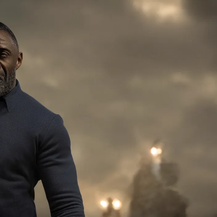 Image similar to film still of Idris Elba as Green Lanturn in new DC film, photorealistic 4k