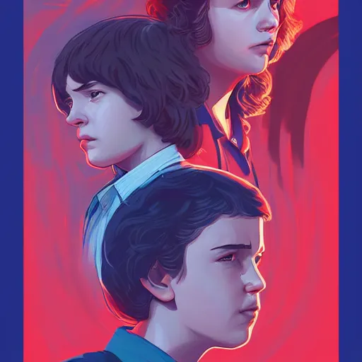 Image similar to face icon stylized minimalist stranger things, loftis, cory behance hd by jesper ejsing, by rhads, makoto shinkai and lois van baarle, ilya kuvshinov, rossdraws global illumination