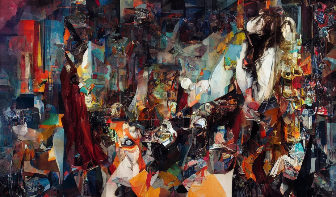 Prompt: frances the muse by the mars volta album cover, extremely intricate and detailed, by painted by francis bacon, adrian ghenie, and james jean. 8 k cinematic lighting, hyper realism.