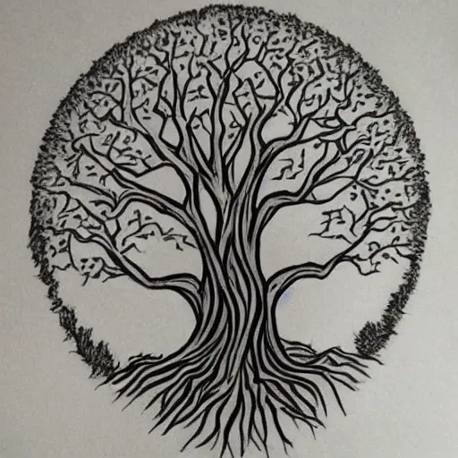 Image similar to The tree of life, top image of all time on /r/SketchPad subreddit