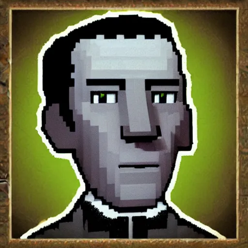 Prompt: minecraft avatar of h. p lovecraft, photo of author lovecraft