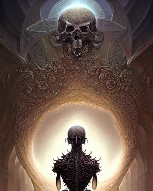 Image similar to The last enemy that shall be destroyed is death, full body image, artwork by artgerm, Luminism, Behance HD, D&D, extraordinary phenomenon, fantasy, intricately detailed, elegant, digital painting, smooth, sharp focus, art by Greg Rutkowski, art by Ruth Asawa, art by Tim Burton, art by Ted Nasmith, art by H.R. Giger