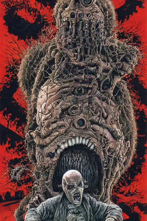 Prompt: a hyper detailed photorealistic painted horror movie poster for the thing 2 1 9 8 2 by john totleben & john carpenter
