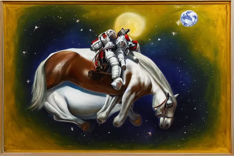 Image similar to horse lying on astronaut, arstation