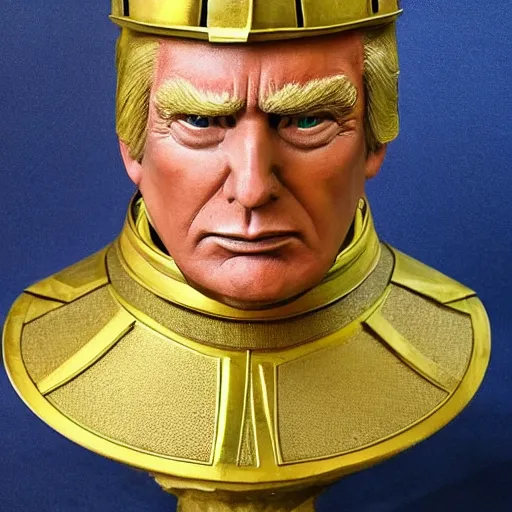 Prompt: donald trump, knights armor!!!!!!!!!!!!!!!!, one broadsword, by hans holdein, donald trumps highly detailed handsome face, two arms, two legs, donald trumps symmetrical face, realistic, valiant, heroic