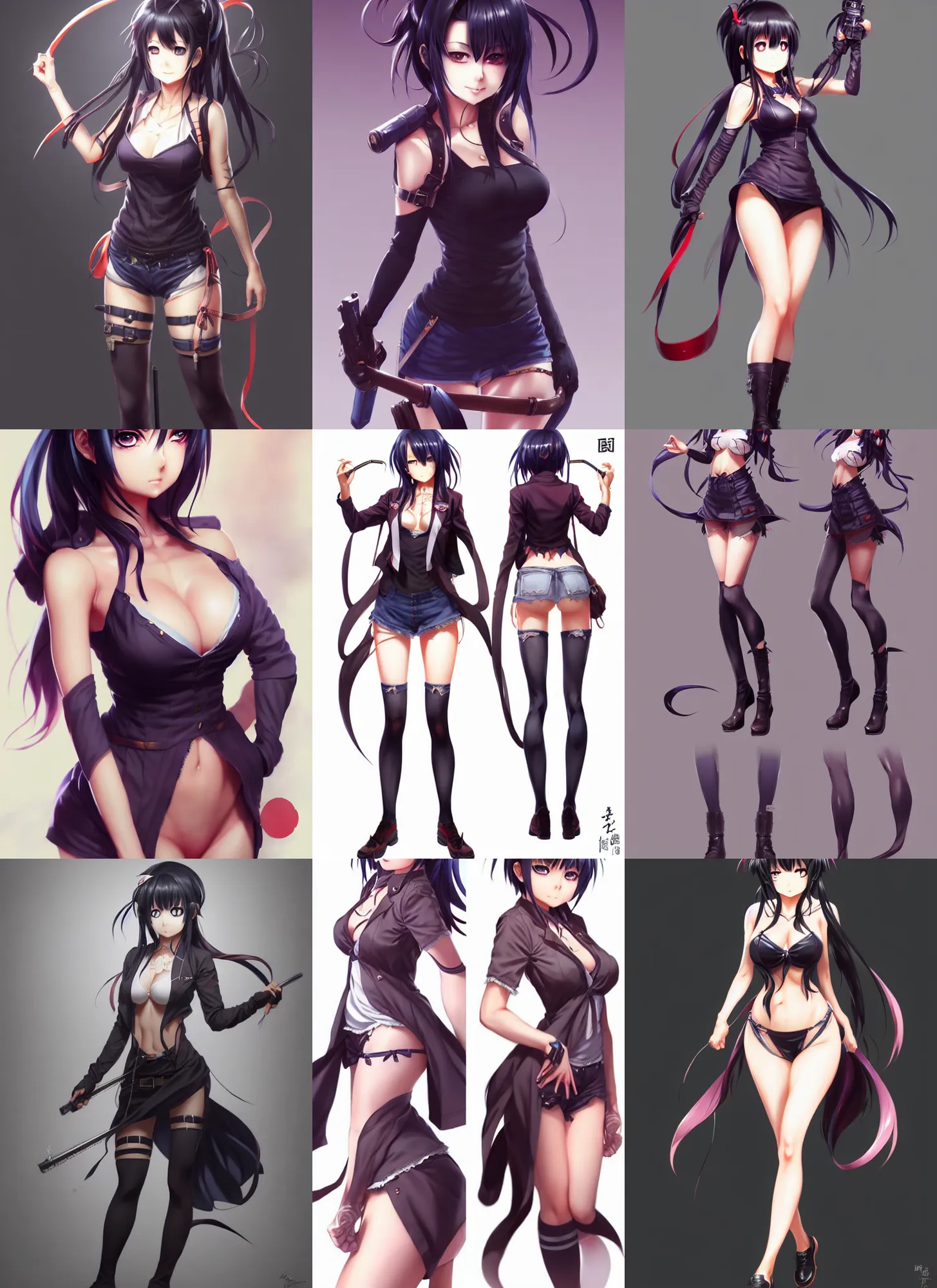 Prompt: full body character concept art of akeno himejima | | cute - fine - face, pretty face, realistic shaded perfect face, fine details by stanley artgerm lau, wlop, rossdraws, james jean, andrei riabovitchev, marc simonetti, and sakimichan, seoul, south korea, trending on artstation