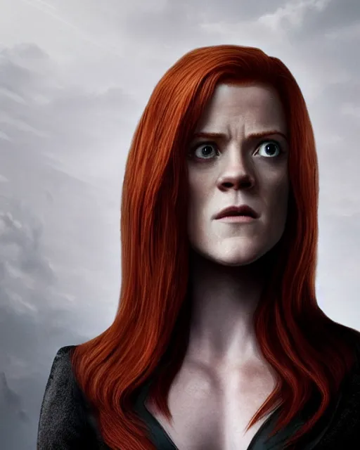 Prompt: rose leslie portraying a beautiful mara jade from star wars legends, in a black suit, without lightsaber, movie, hyper realistic, hollywood promotional image, imax, 8 k