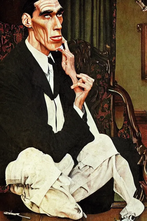 Prompt: lurch from the addams family painted by norman rockwell