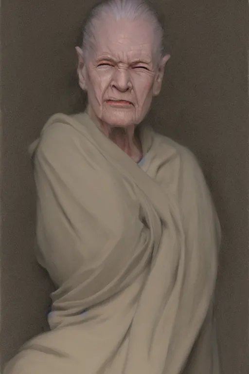 Image similar to rey palpatine, profile view, eyes closed, jeremy lipking, joseph todorovitch