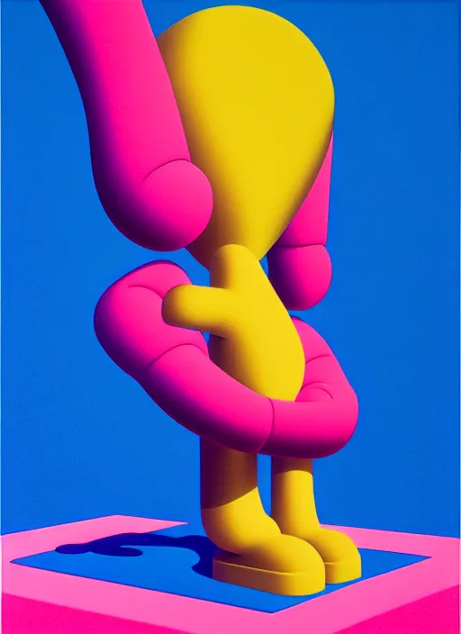 Prompt: abstract sculpture by shusei nagaoka, kaws, david rudnick, airbrush on canvas, pastell colours, cell shaded, 8 k