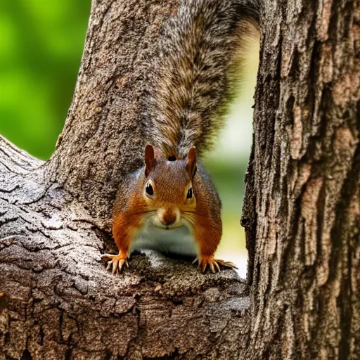 Prompt: a small squirrel is standing on a log, a jigsaw puzzle by john nicolson, featured on cg society, naturalism, sharp focus, behance hd, national geographic photo