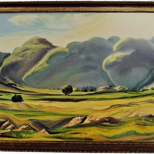 Prompt: painting of a landscape, by hitler