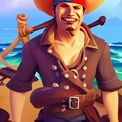 Image similar to painting jack the pirate on sea of thieves game avatar hero smooth face median photoshop filter cutout vector behance hd by jesper ejsing, by rhads, makoto shinkai and lois van baarle, ilya kuvshinov, rossdraws, illustration, art by ilya kuvshinov and gustav klimt