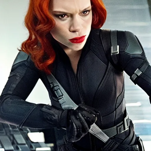 Prompt: tommy lee jones as black widow, photograph