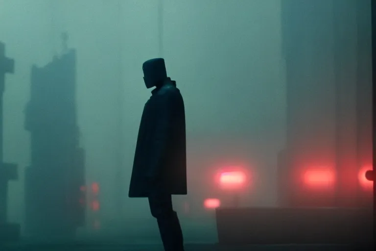 Prompt: film still of robot in blade runner 2 0 4 9, cinematic, moody, gritty neon noir by emmanuel lubezki