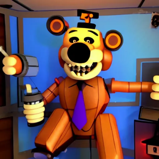 Prompt: markiplier animatronic five nights at freddys