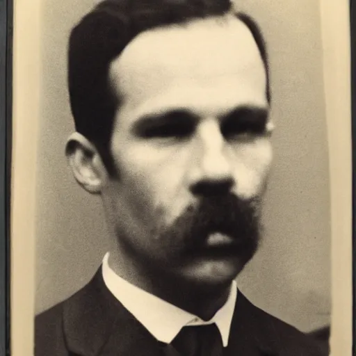 Image similar to close up photo portrait of a 19th male detective by Diane Arbus and Louis Daguerre