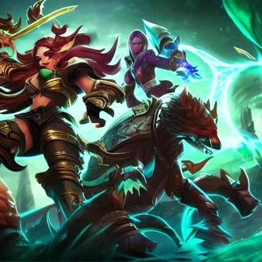 Prompt: league of legends splash art