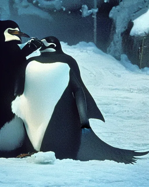 Prompt: gregg turkin as the penguin in batman returns (1992), movie still