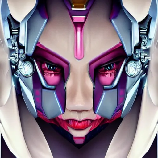 Prompt: symmetry!! a female transformer with full lips, hollowed down turned eyes!! very symmetrical face, cybernetic and highly detailed, by steven zavala, by matt tkocz, by shane baxley, transformers cinematic universe, pinterest, deviantart, artstation _ h 7 5 0